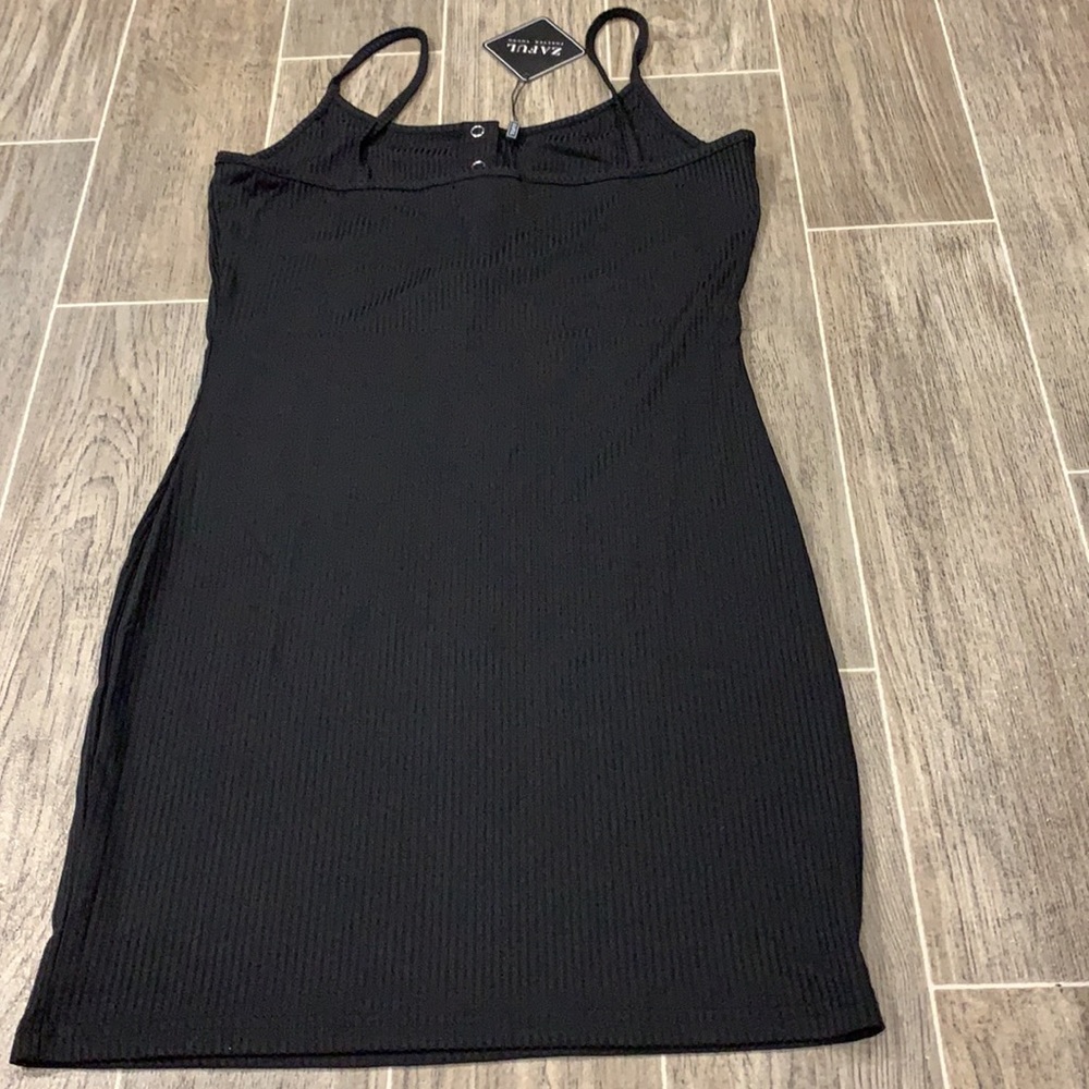 NWT Black Ribbed Henley Bodycon - Picture 4 of 5